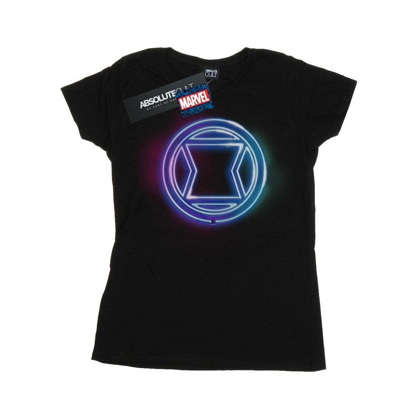 Image of Black Widow Neon Logo Tshirt Damen Schwarz XL
