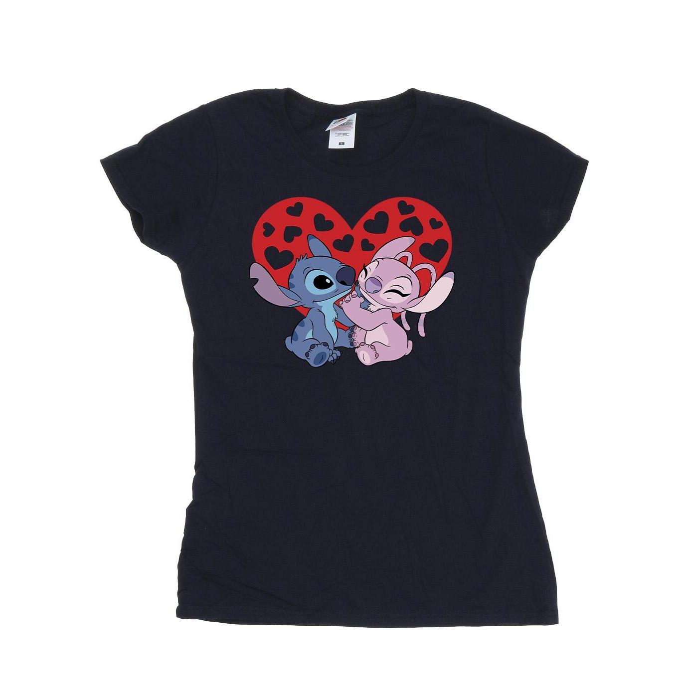Image of Lilo & Stitch Hearts Tshirt Damen Marine XXL