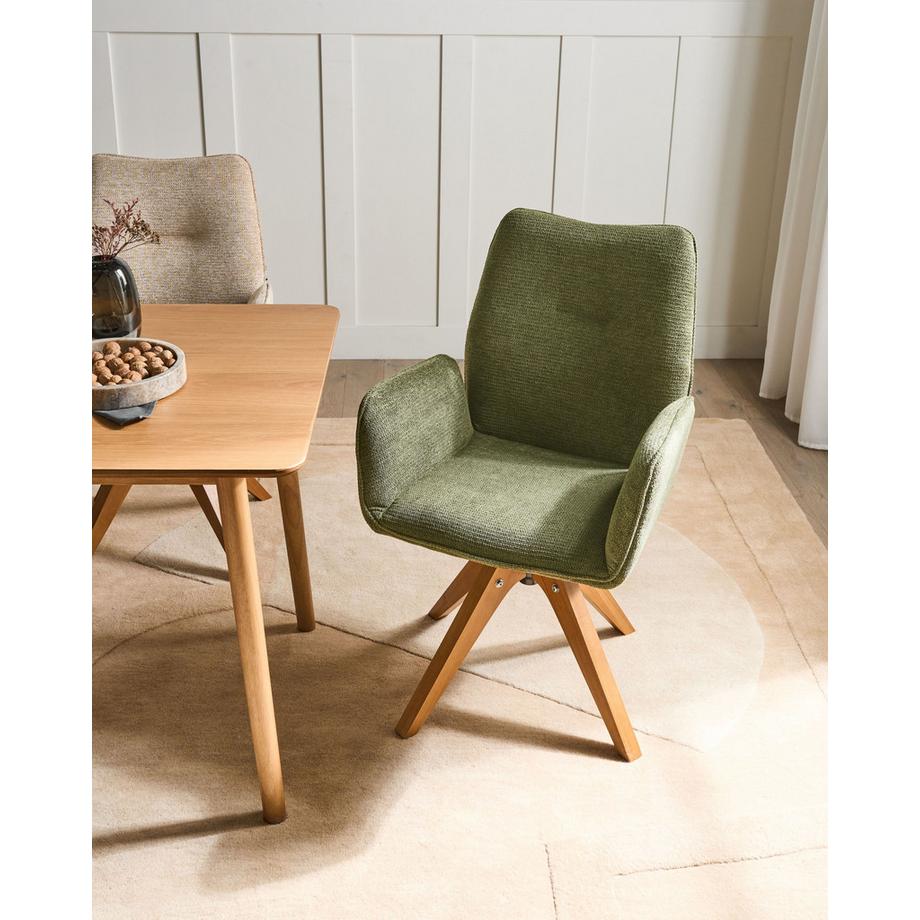 Beliani Sedia da pranzo en Lino sintetico Minimalista MOKENA  