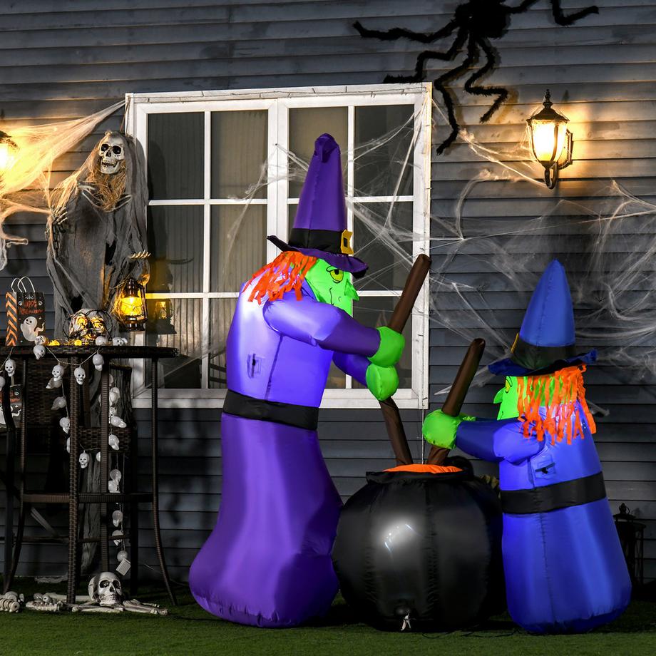 HOMCOM Sorcières gonflables d'Halloween  