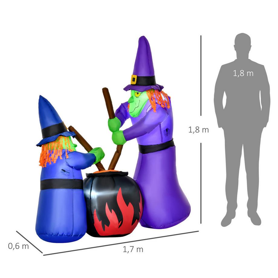 HOMCOM Sorcières gonflables d'Halloween  