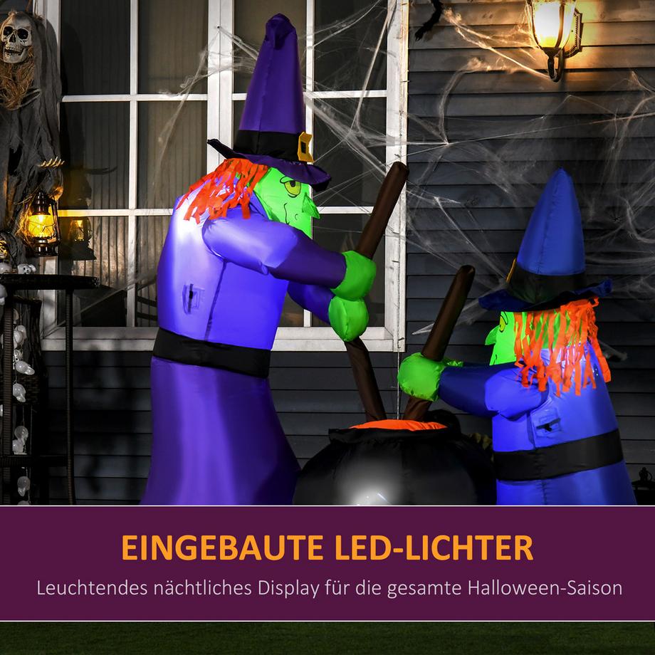 HOMCOM Sorcières gonflables d'Halloween  