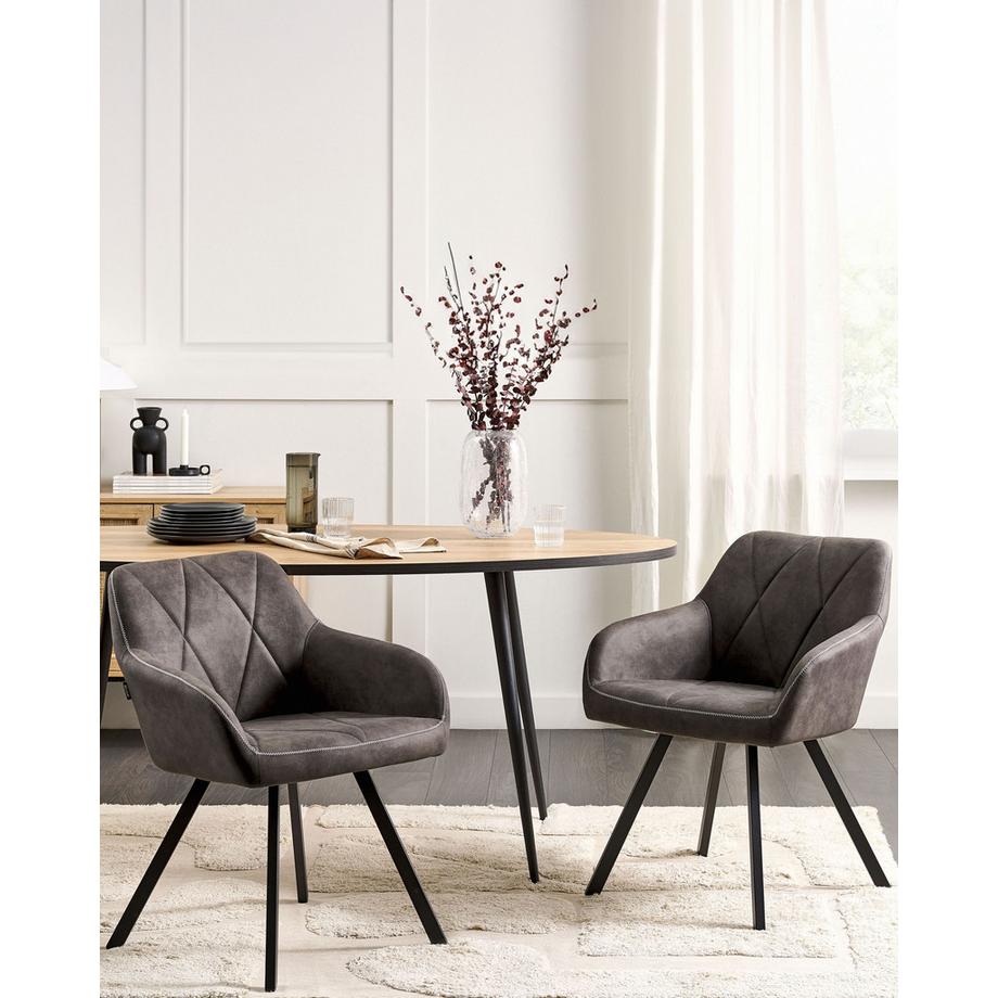 Beliani Esszimmerstuhl 2er Set aus Stoff  MONEE  