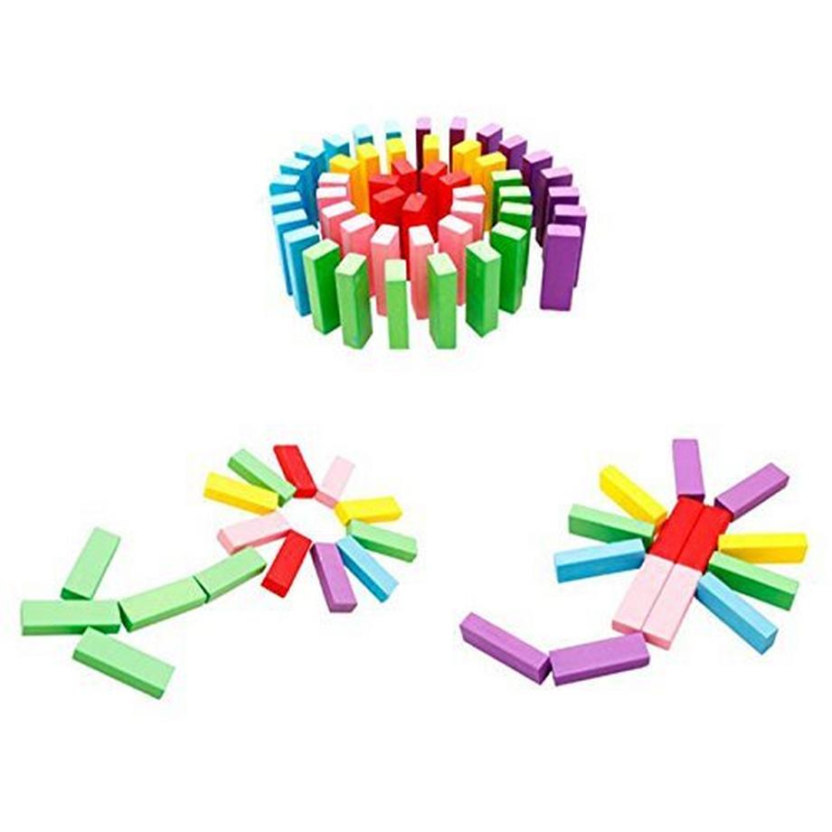 Activity-board  Klassische Bausteine Gefärbt Stapelspiel aus Holz Bauklötze Turm Bunt Holz Wackelturm für Kinder 