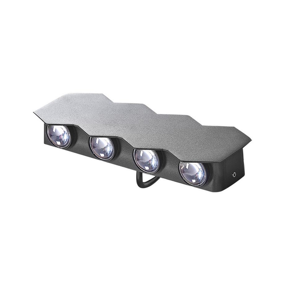Beliani Set di 2 luci da parete da giardino a LED en Alluminio Moderno WELDON  