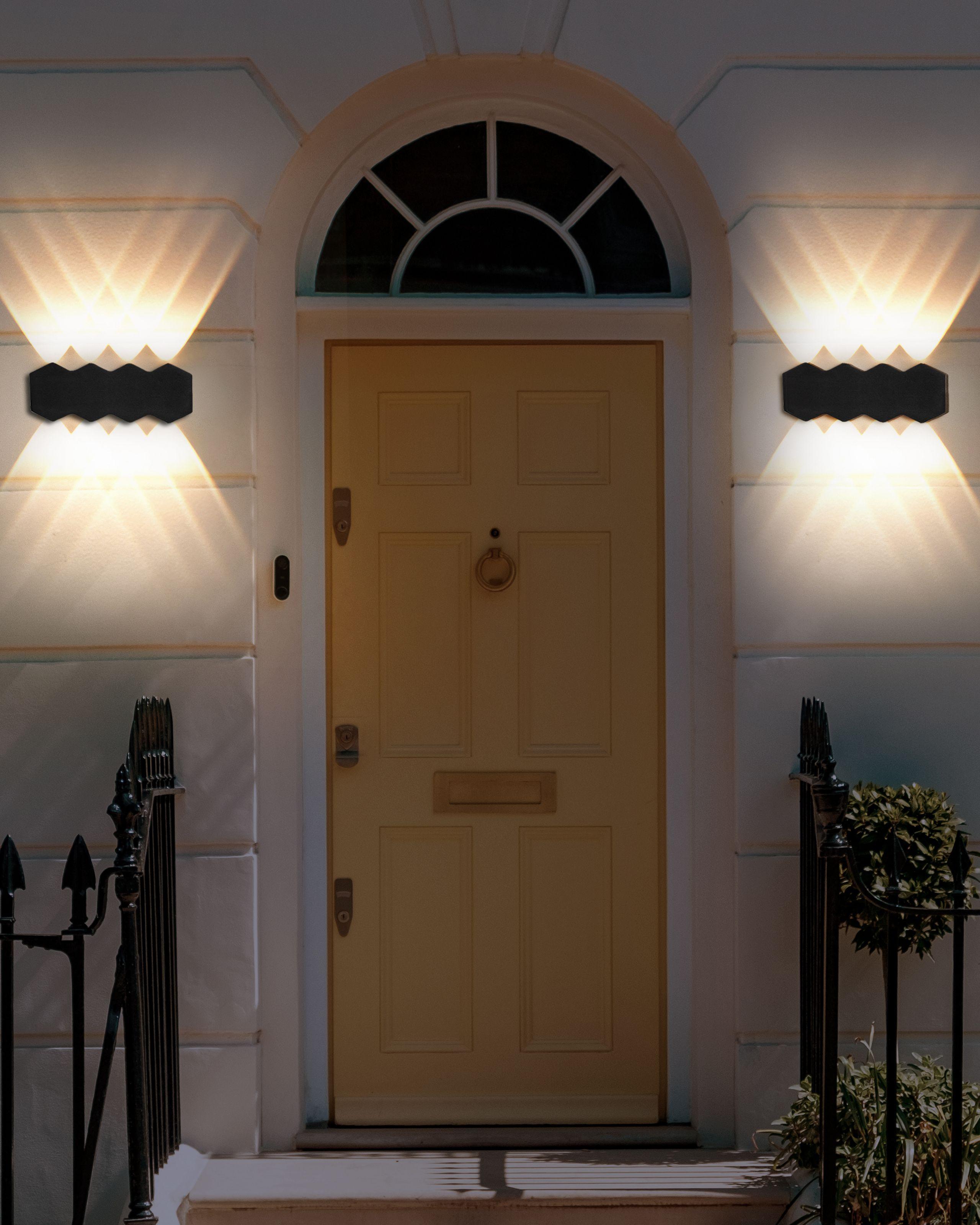 Beliani Lot de 2 appliques LED d'extérieur en Aluminium Moderne WELDON  