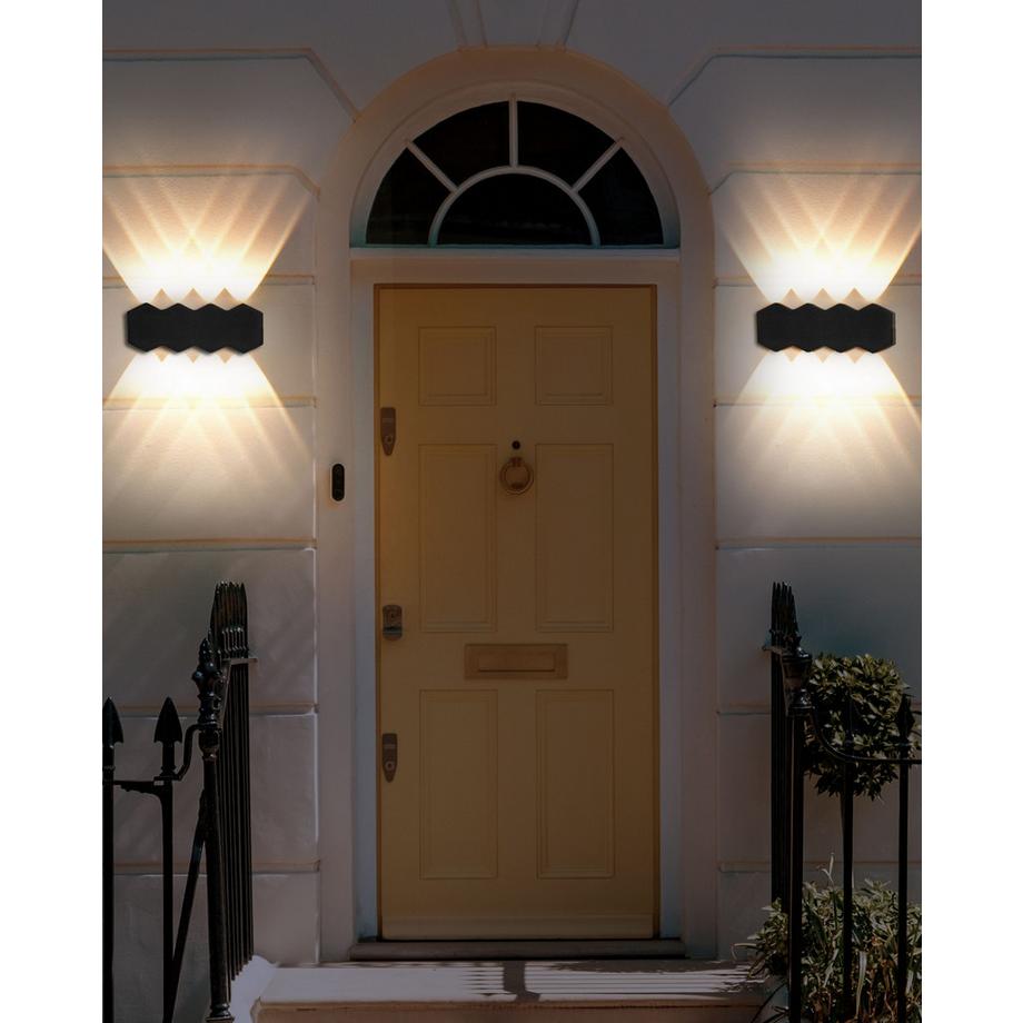 Beliani Set di 2 luci da parete da giardino a LED en Alluminio Moderno WELDON  