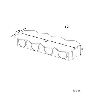 Beliani Lot de 2 appliques LED d'extérieur en Aluminium Moderne WELDON  