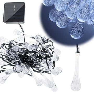 Solar-Eiszapfen-Gartenbeleuchtung, 6,5 m, 30 LEDs, kaltweiß