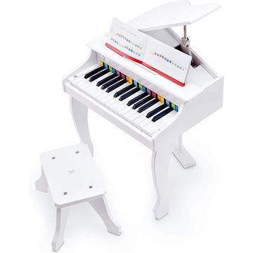Luxusflügel | Piano mit 30 Tasten, inklusive Stuhl, elektronisches Musik-Keyboard für Kinder ab 3 Jahren, Weiß