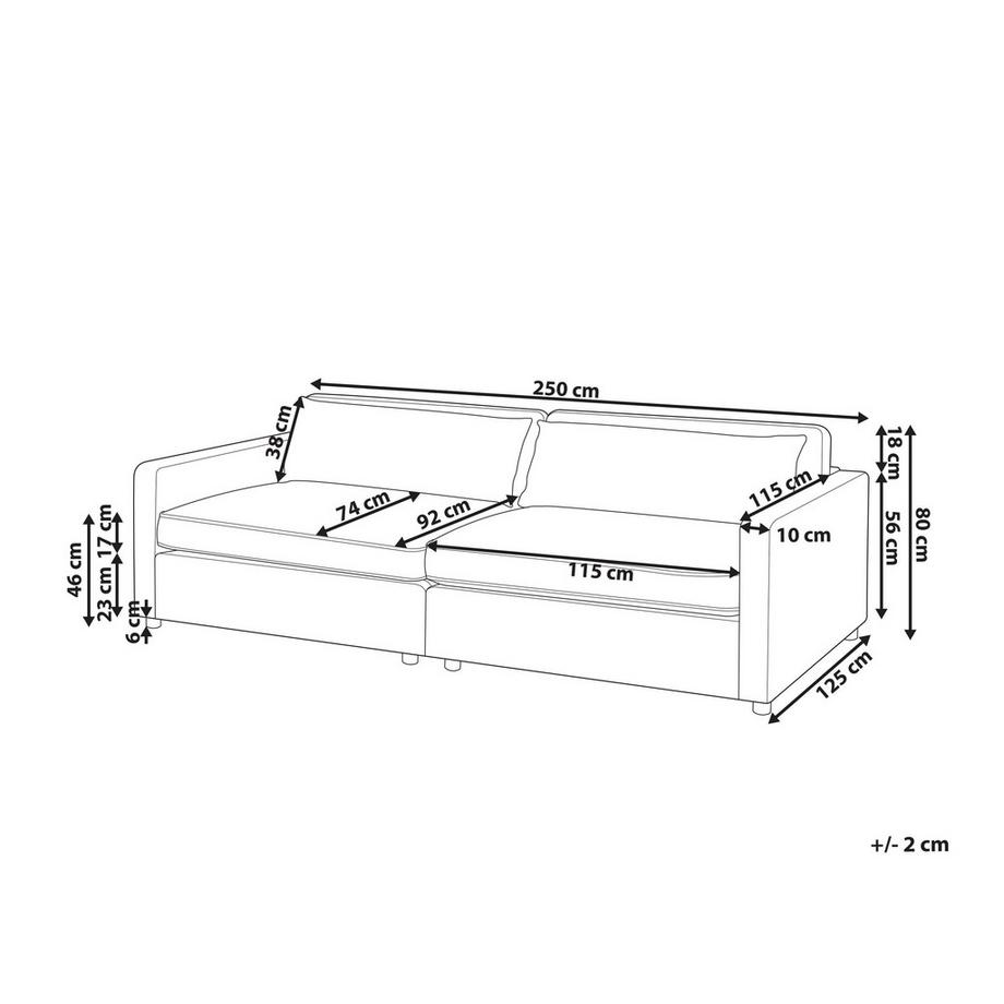 Beliani 3 Sitzer Sofa aus Stoff Modern VINSTRA  