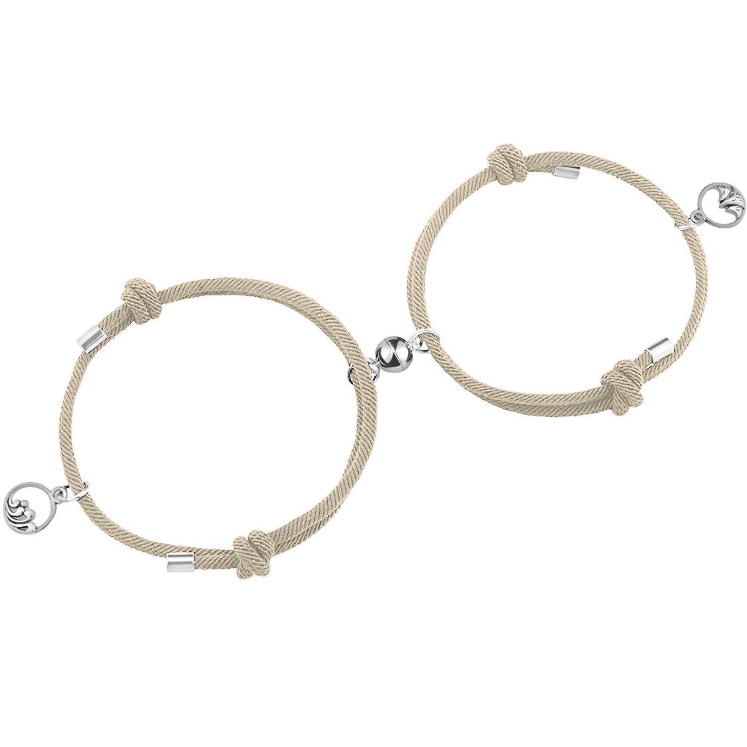 eStore  Paire Bracelet avec Aimant - Beige 