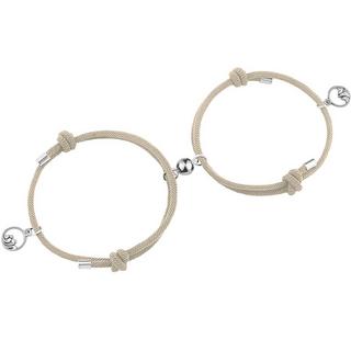 eStore  Paire Bracelet avec Aimant - Beige 