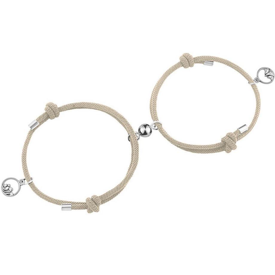 eStore  Paar Armband mit Magnet - Beige 