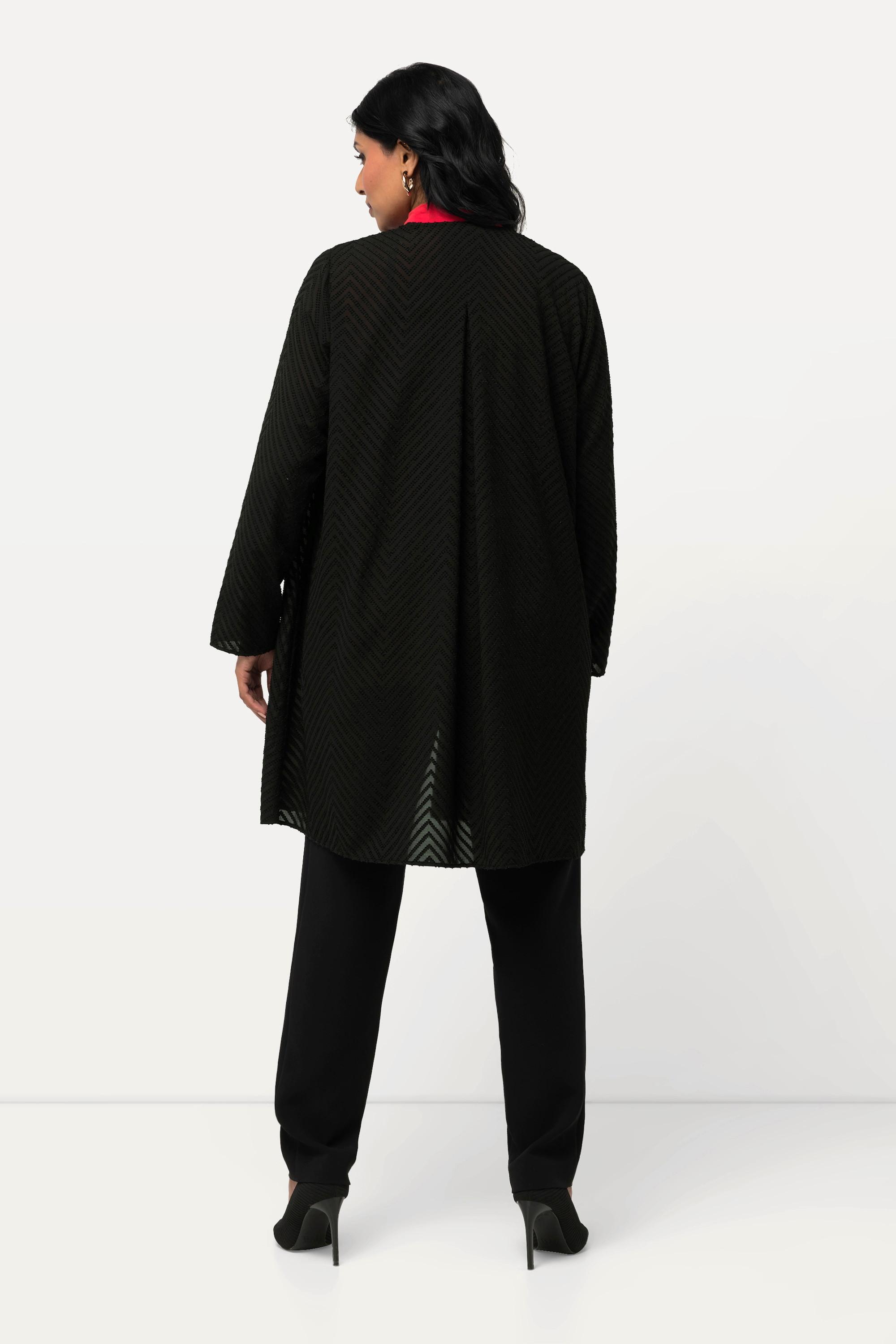 Ulla Popken Giacca da interno motivo a spina di pesce 3D Linea A Scollo a V  