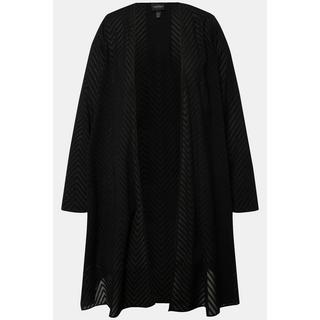 Ulla Popken Giacca da interno motivo a spina di pesce 3D Linea A Scollo a V  
