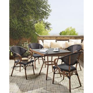 Beliani Lot de 4 chaises de jardin en Aluminium Rétro CASPRI  
