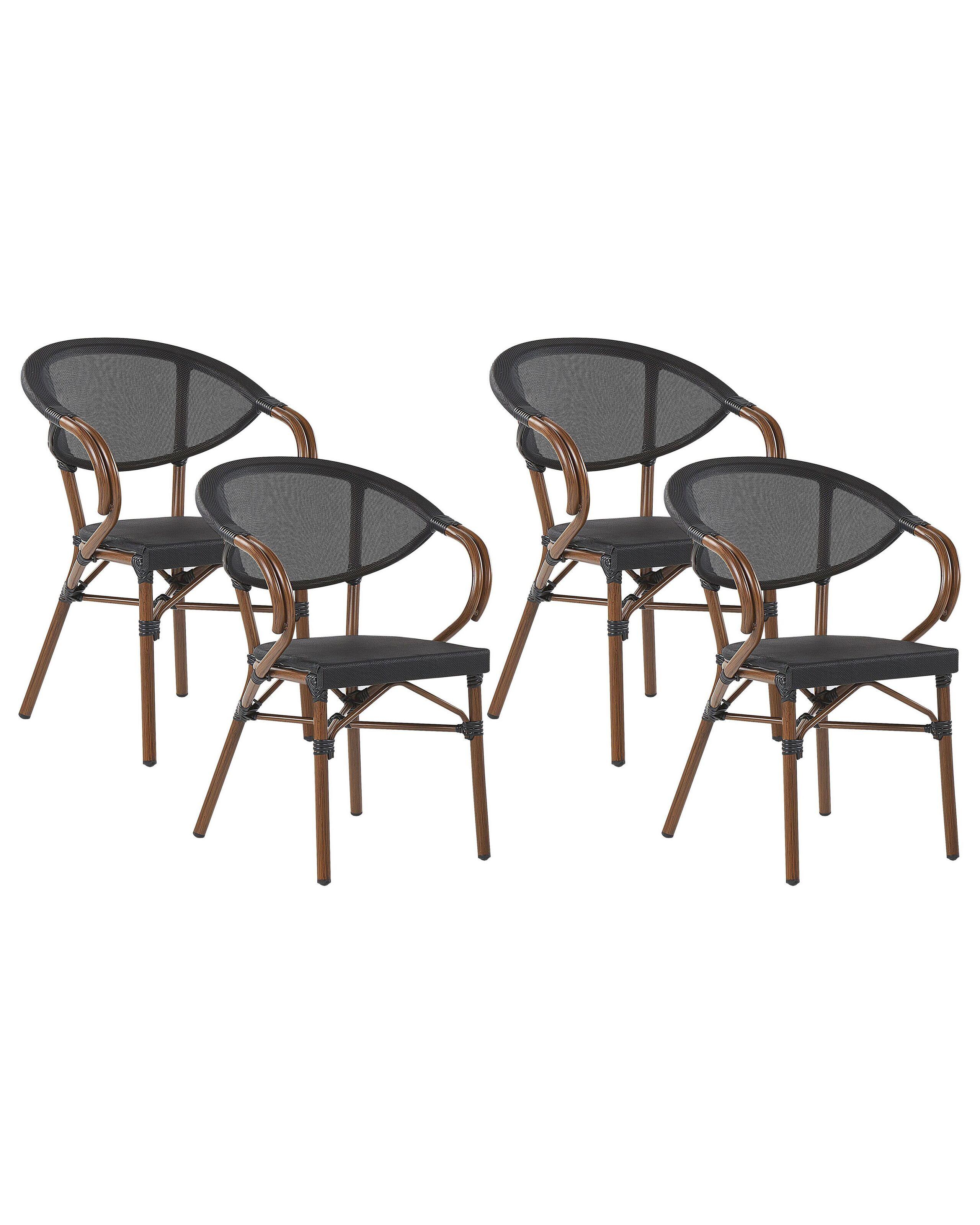 Beliani Lot de 4 chaises de jardin en Aluminium Rétro CASPRI  