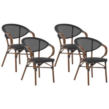 Lot de 4 chaises de jardin en Aluminium Rétro CASPRI