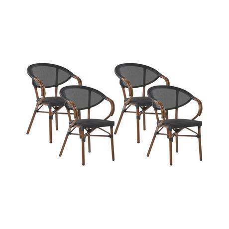 Beliani Lot de 4 chaises de jardin en Aluminium Rétro CASPRI  