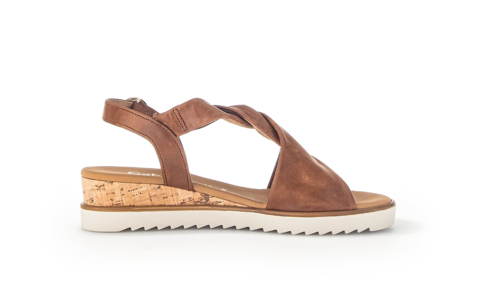 Image of Leder Sandale Damen Braun 42