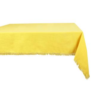 Vente-unique Nappe à franges en coton - 140 x 240 cm - Jaune - POLA  