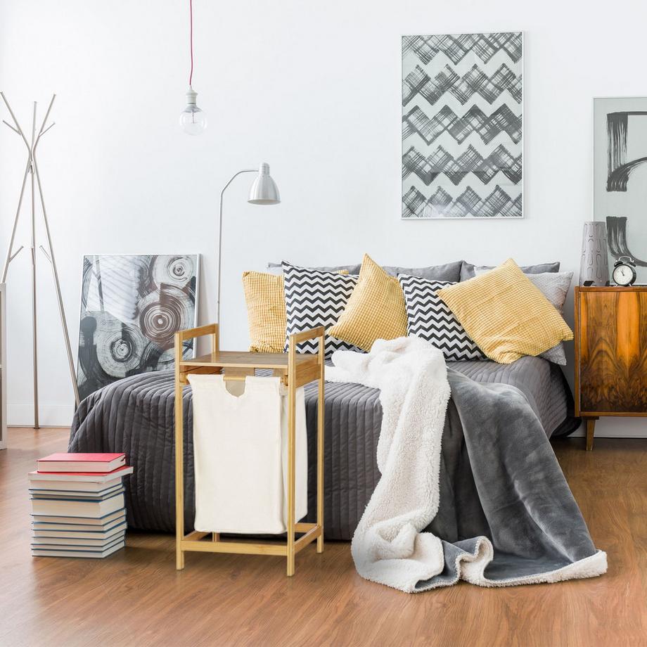 Northix Cesto portabiancheria estraibile in bambù  