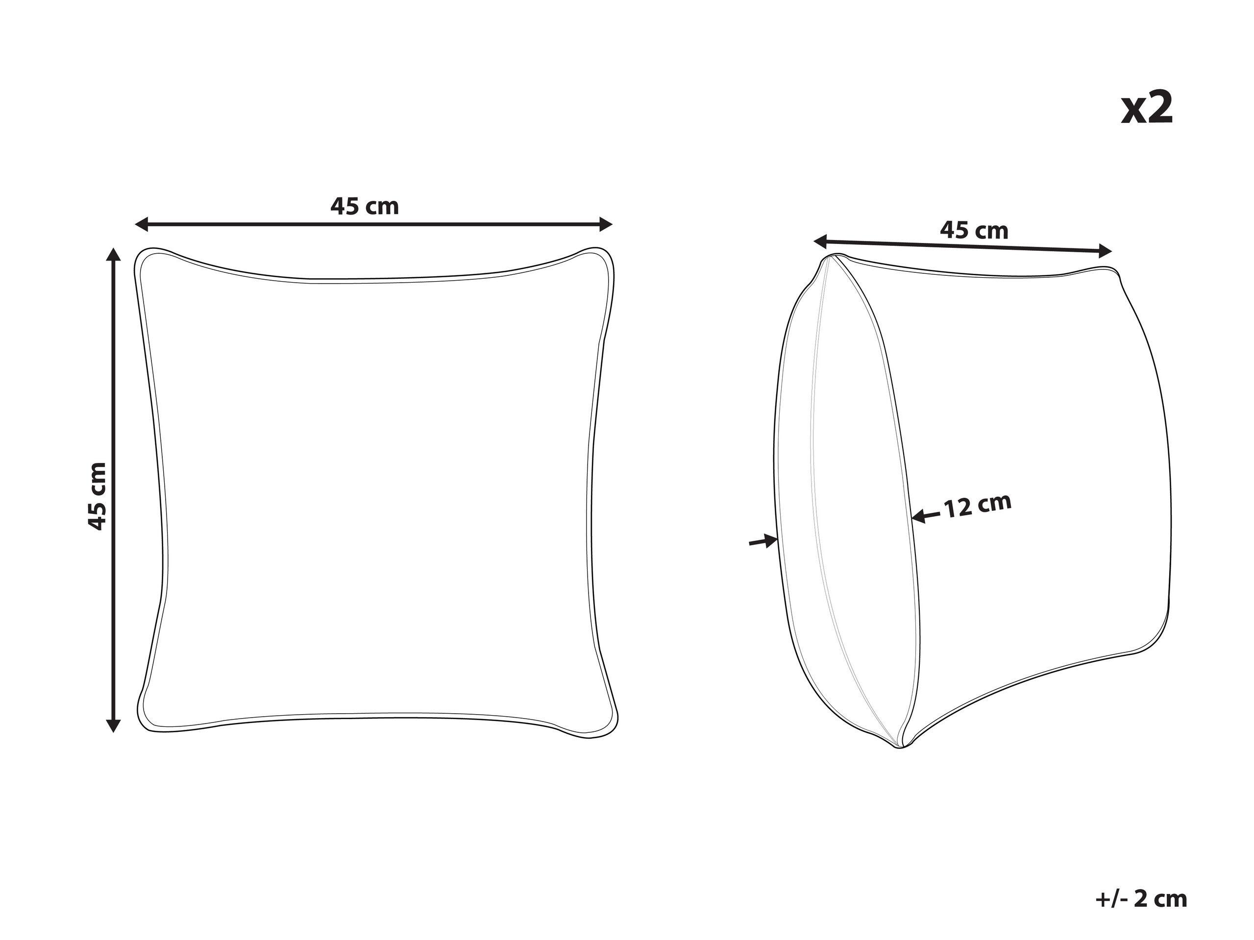 Beliani Kissen 2er Set aus Polyester Rustikal TAMNINE  