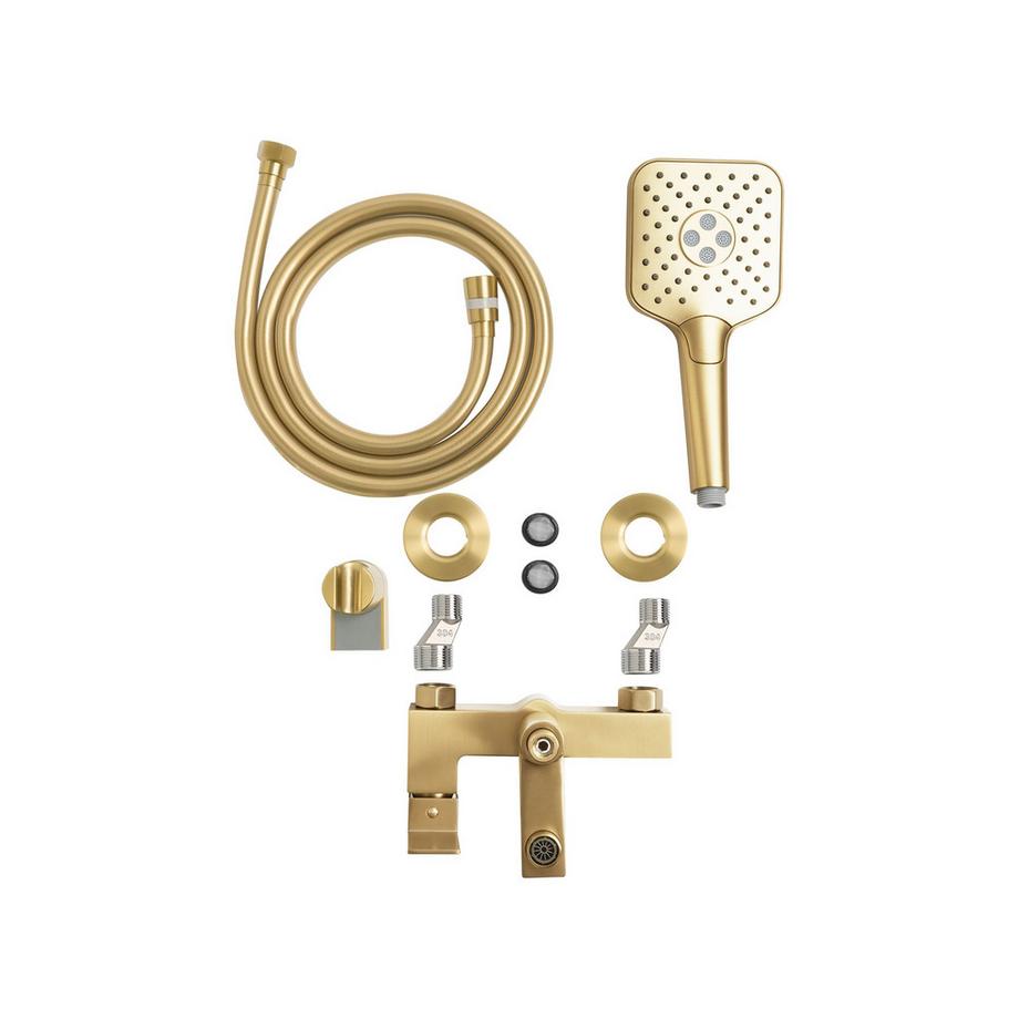 Beliani rubinetto miscelatore da parete per vasca e doccia en Ottone Moderno TARAPOTO  