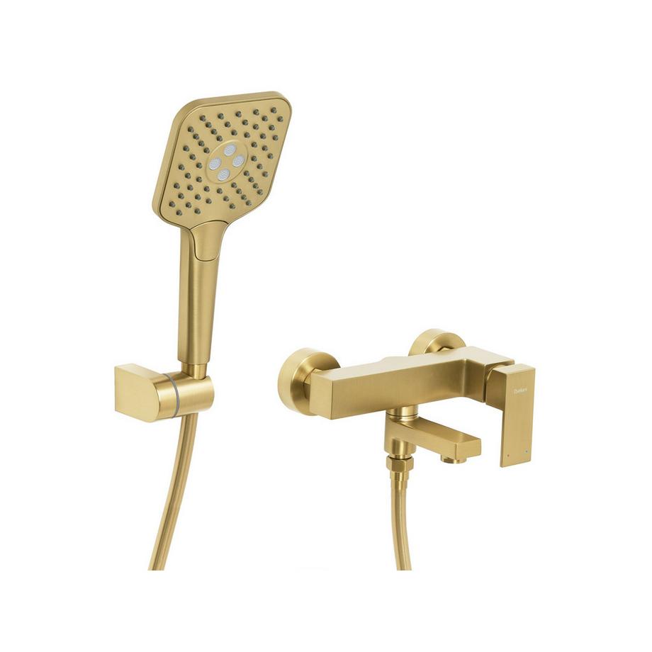 Beliani rubinetto miscelatore da parete per vasca e doccia en Ottone Moderno TARAPOTO  