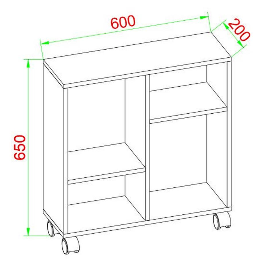VCM Armoire de niche en bois Étagère à roulettes Étagère de niche Table d'appoint Séparation de pièce Dremala  