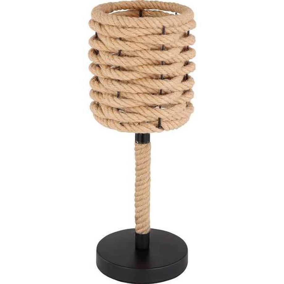 mutoni Lampe à poser Halia métal chanvre brun noir 1xE27  