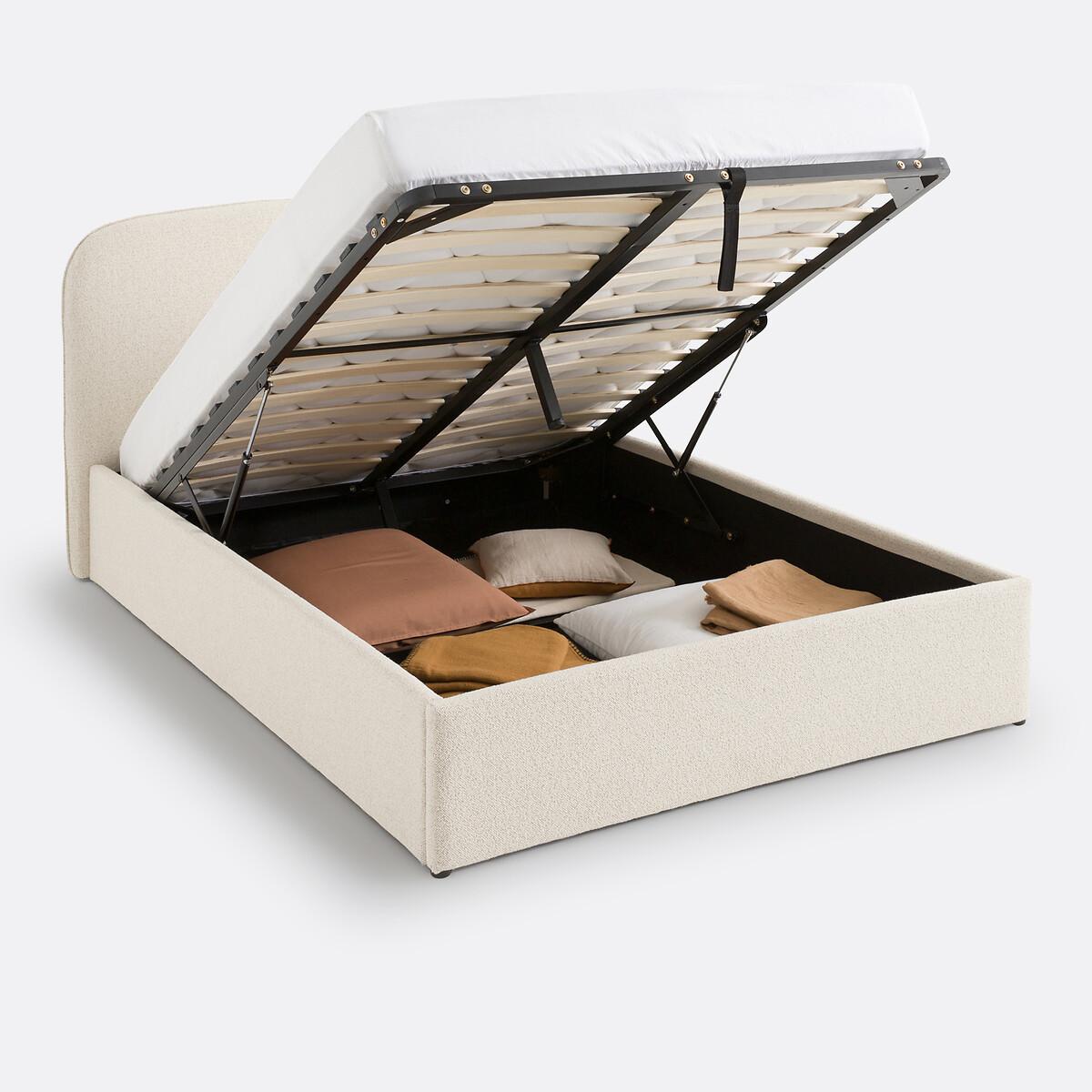 La Redoute Intérieurs Lit coffre bouclette avec sommier relevable  