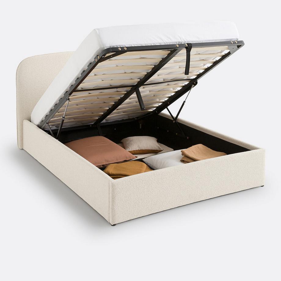 La Redoute Intérieurs Lit coffre bouclette avec sommier relevable  