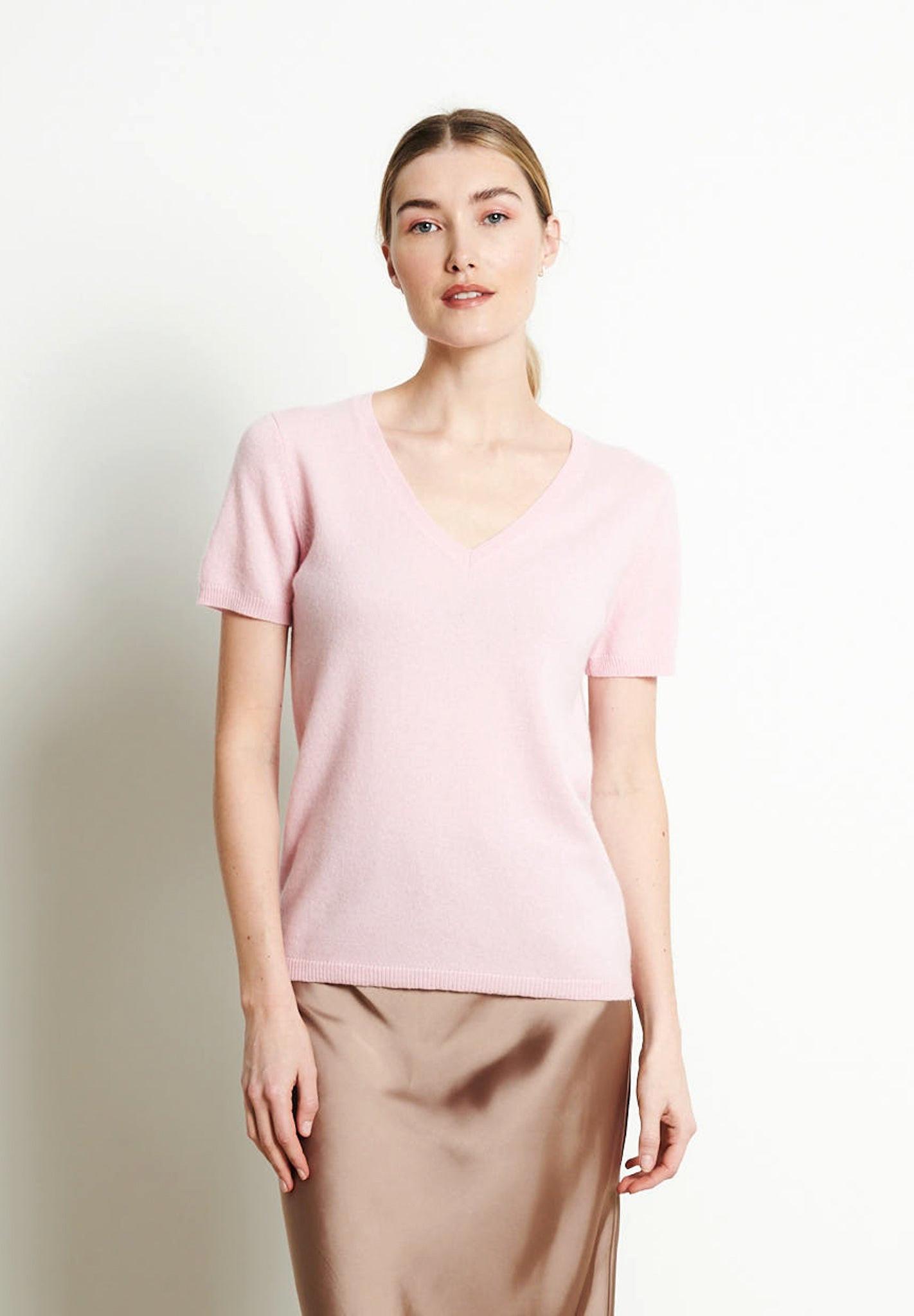 Studio Cashmere8  LILLY 14 Maglia manica corta con scollo a V - 100% cashmere 