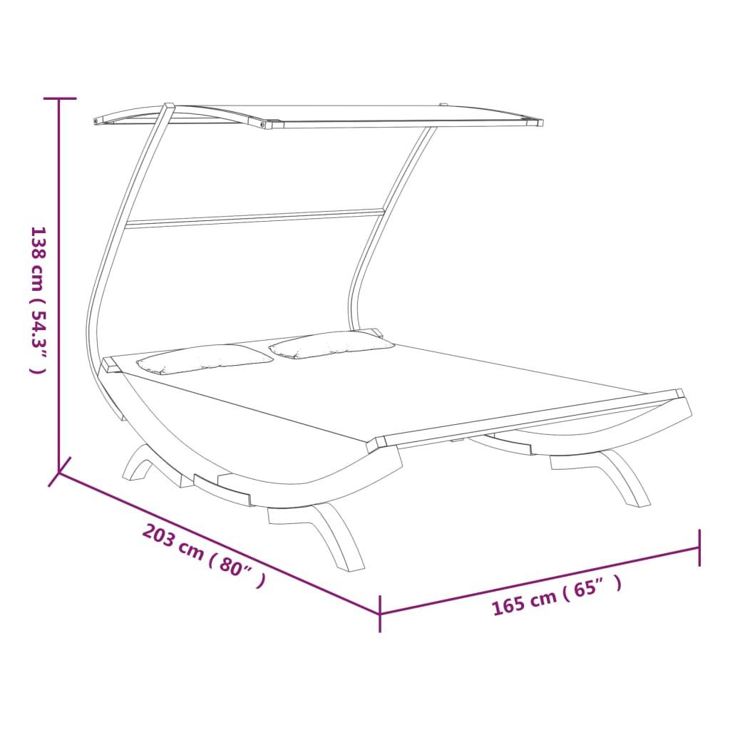 VidaXL Lit de repos d'extérieur bois  