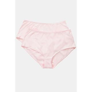 Ulla Popken  Lot de 2 culottes midi. Fines rayures, échancrure haute 