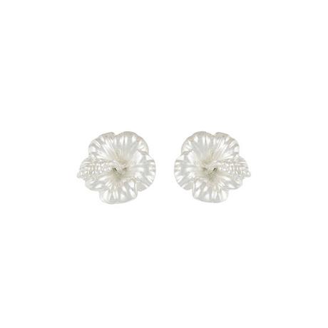 Steinkult  Boucle d'oreille plaquée argent "Hibiscus Fleur" 