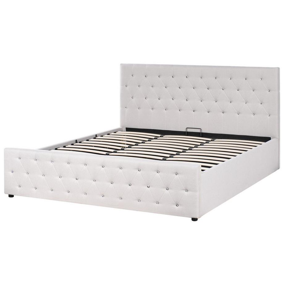 Beliani Lit ottoman en Tissu Glamour AMIENS  