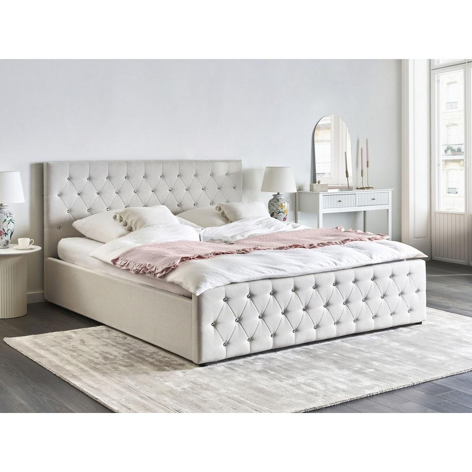Beliani Lit ottoman en Tissu Glamour AMIENS  