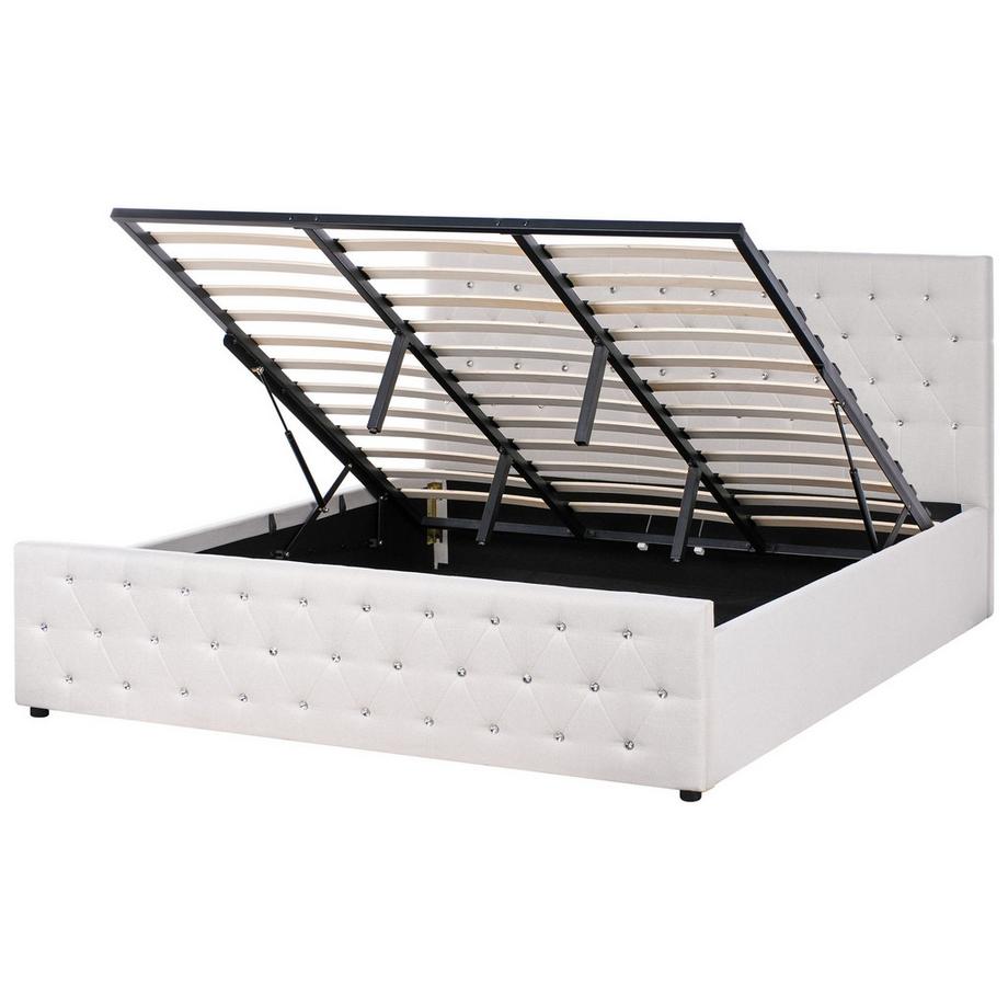 Beliani Lit ottoman en Tissu Glamour AMIENS  