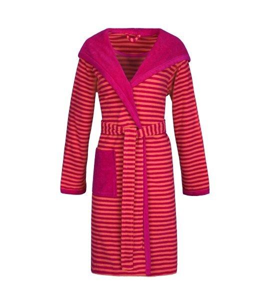 Image of Striped Hoody Bademantel Damen Rubin XL