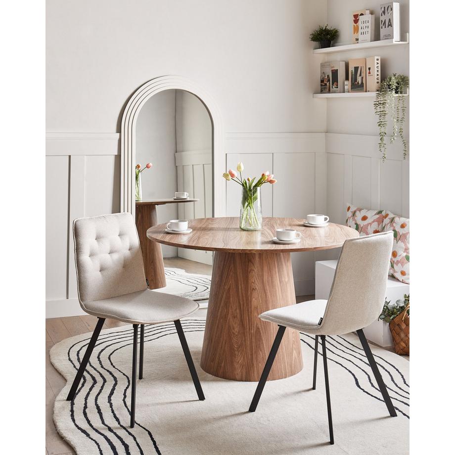 Beliani Lot de 2 chaises de salle à manger en Tissu Scandinave CARVER  