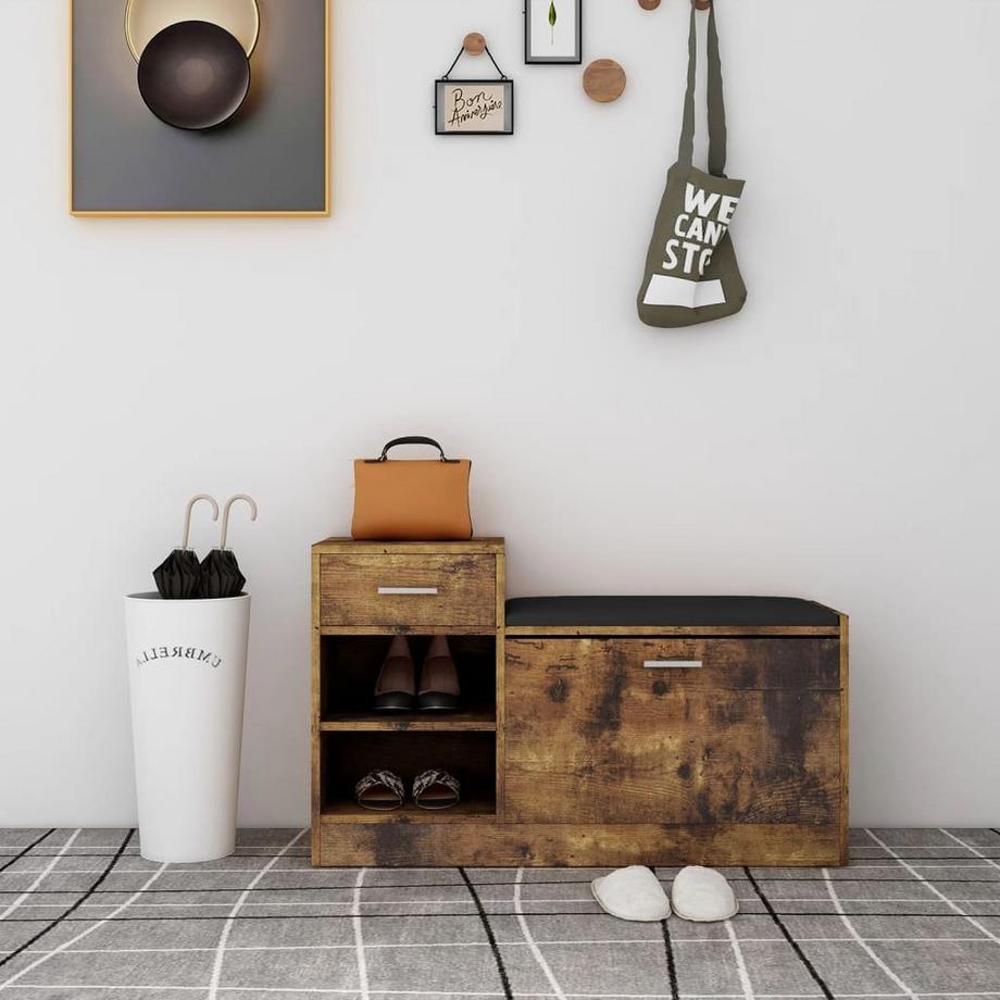 VidaXL Banc à chaussures bois d'ingénierie  