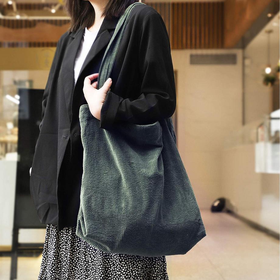 Only-bags.store Große Kapazität Cord Umhängetasche Retro Handtasche  