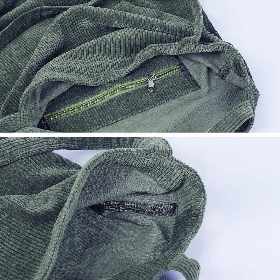 Only-bags.store Große Kapazität Cord Umhängetasche Retro Handtasche  