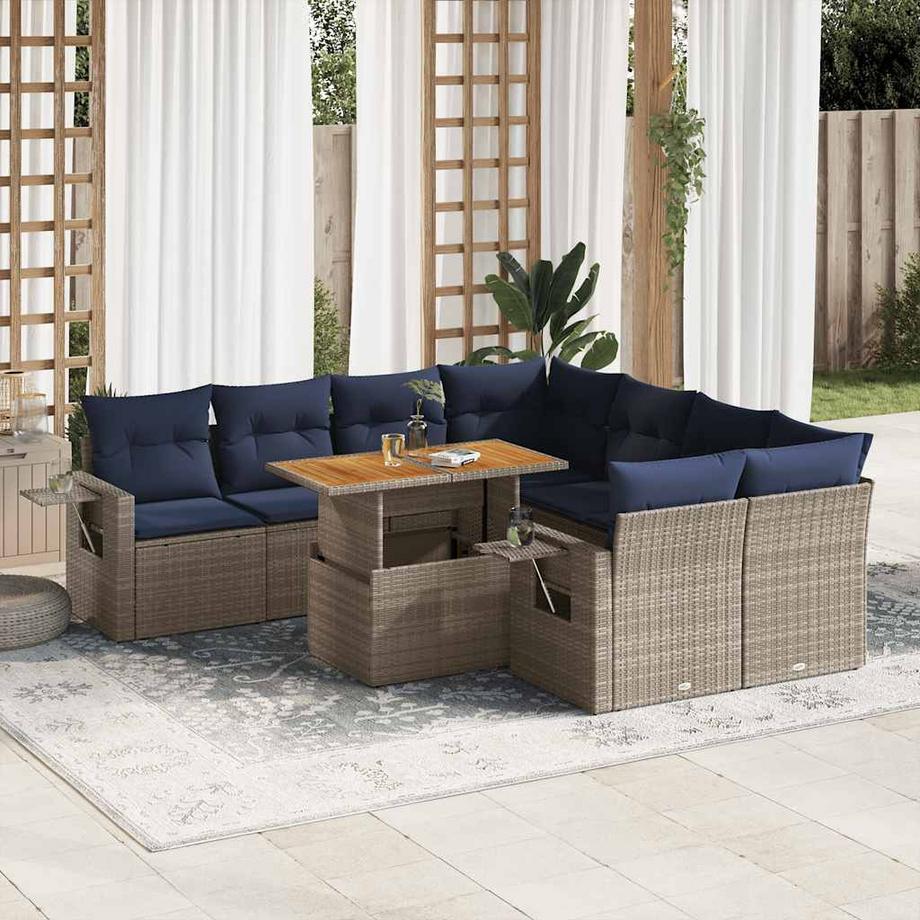 VidaXL set di divani da giardino Polirattan  