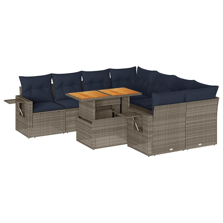 set di divani da giardino Polirattan