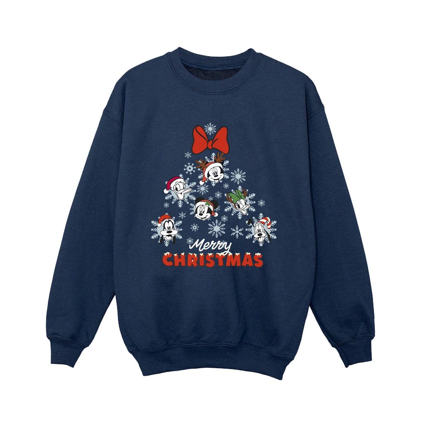 Image of Mickey Mouse And Friends Christmas Tree Sweatshirt Unisex Marine 128