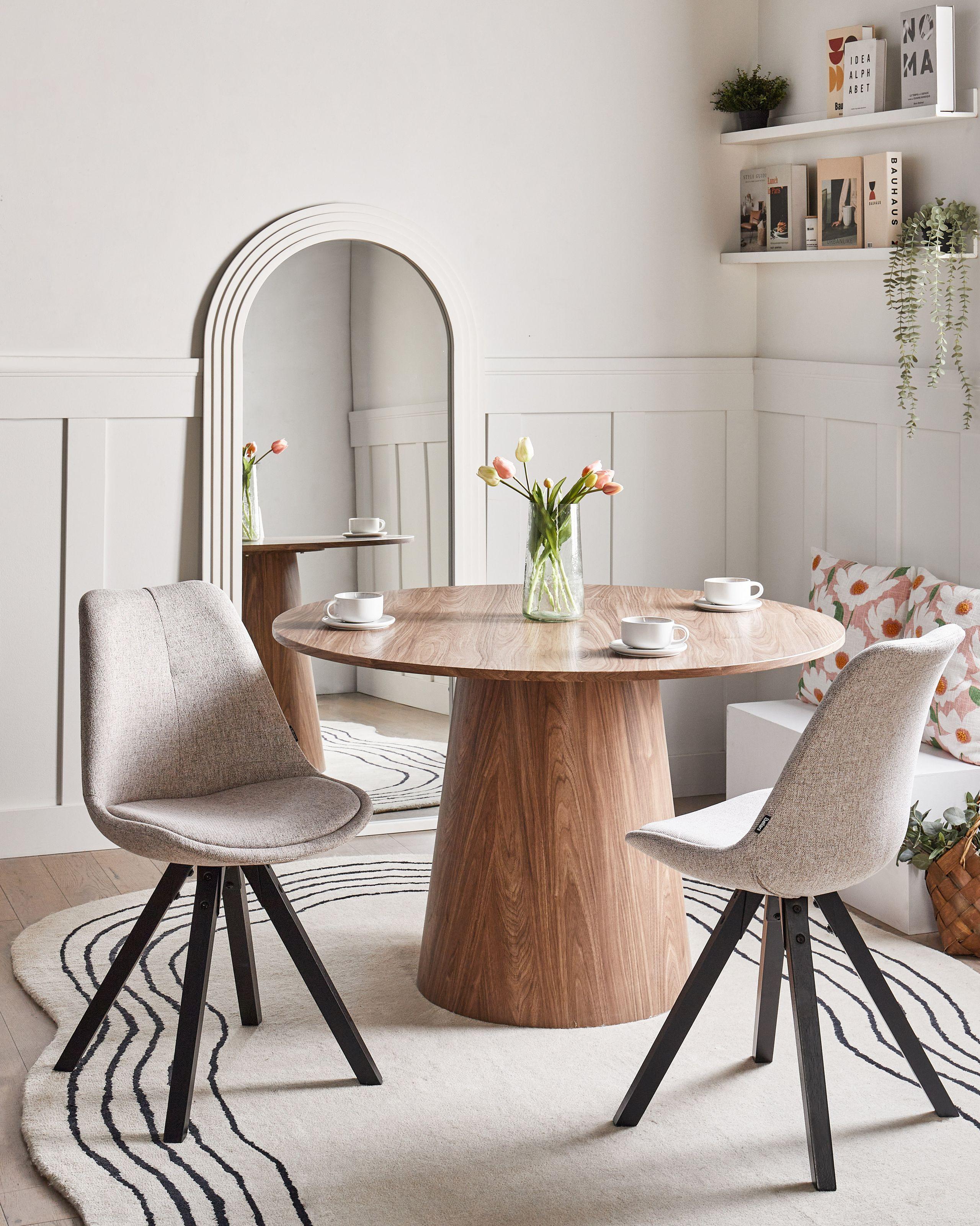 Beliani Lot de 2 chaises de salle à manger en Tissu Scandinave HEDLEY  